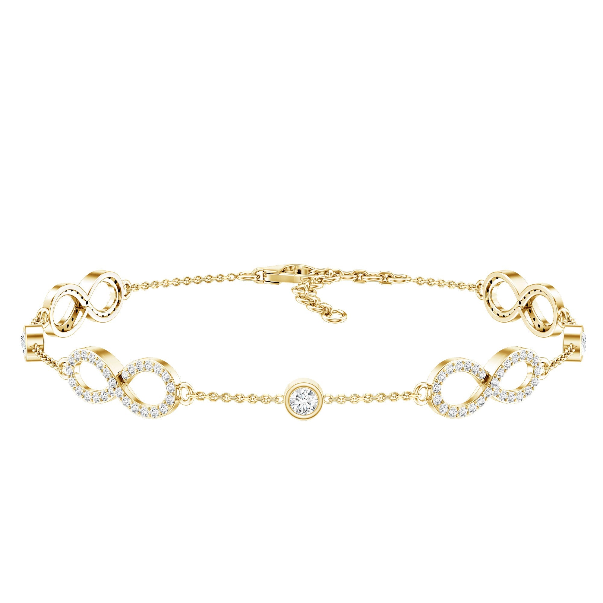 Lab Grown Diamond Bracelet – Infinity Knot Jewelry With Bezel Set Diamonds