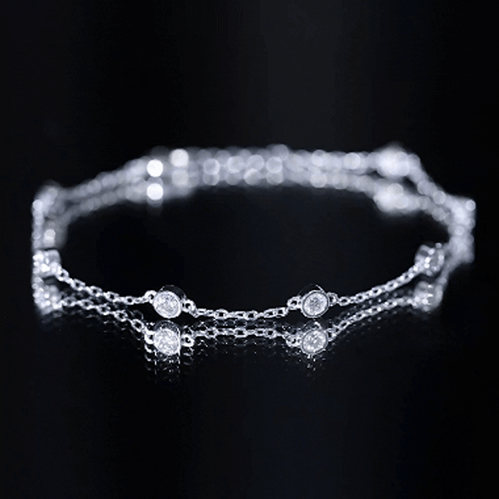 Lab Grown Diamond Bracelet – Elegant Chain Link With Bezel Setting For Women
