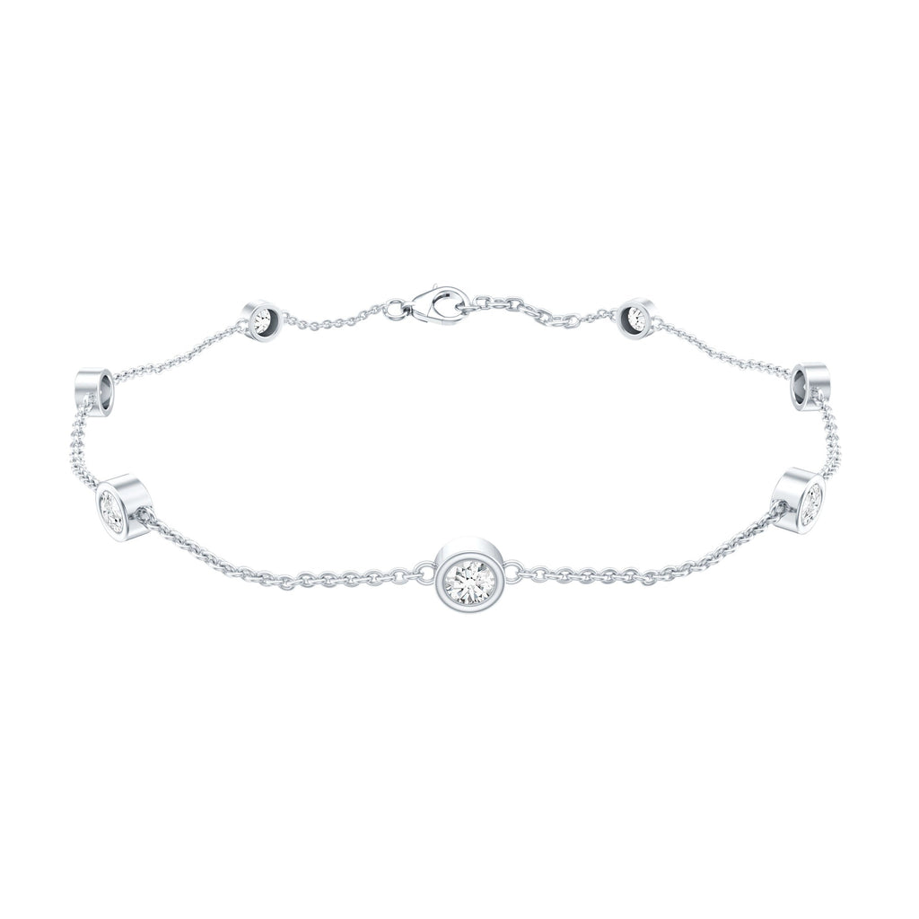 Lab Grown Diamond Bracelet – Elegant Chain Link With Bezel Setting For Women