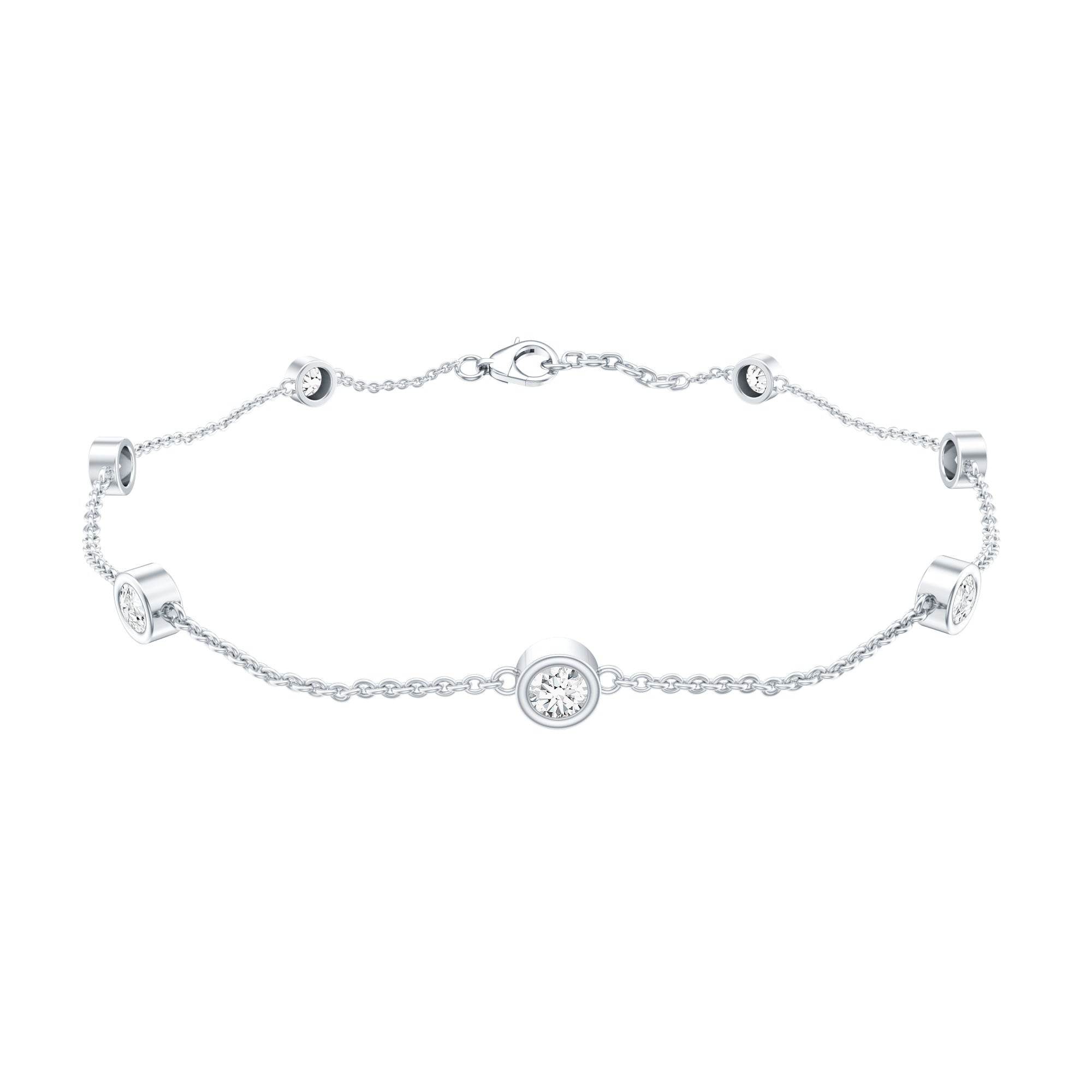 Lab Grown Diamond Bracelet – Elegant Chain Link With Bezel Setting For Women