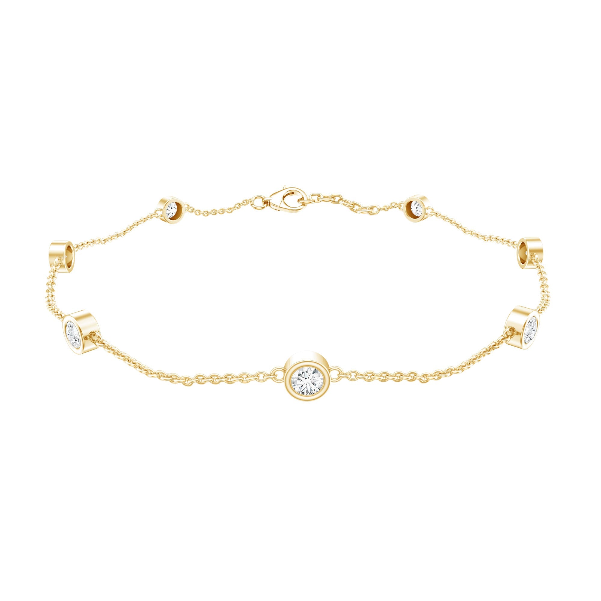 Lab Grown Diamond Bracelet – Elegant Chain Link With Bezel Setting For Women