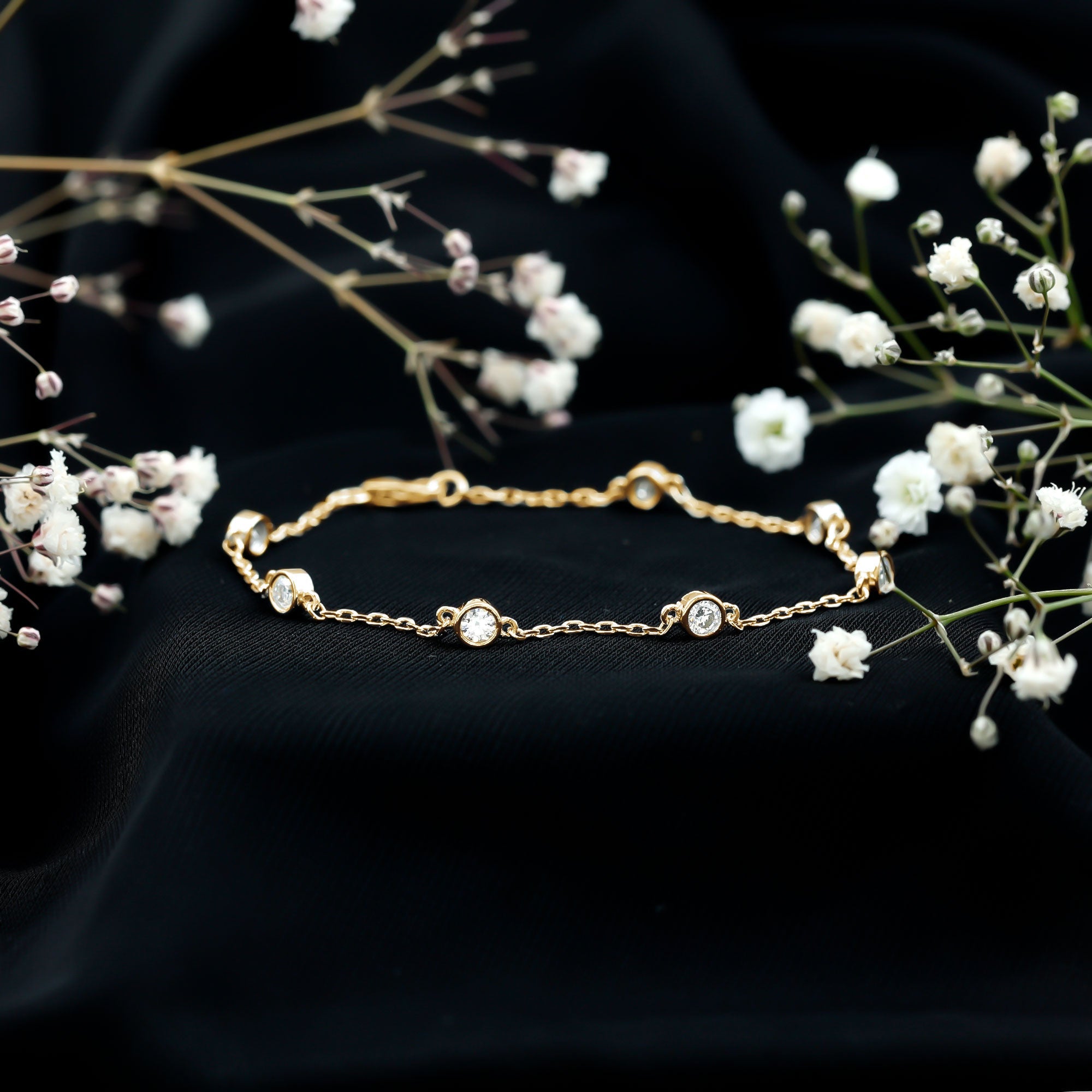 Lab Grown Diamond Bracelet – Elegant Chain Link With Bezel Setting For Women