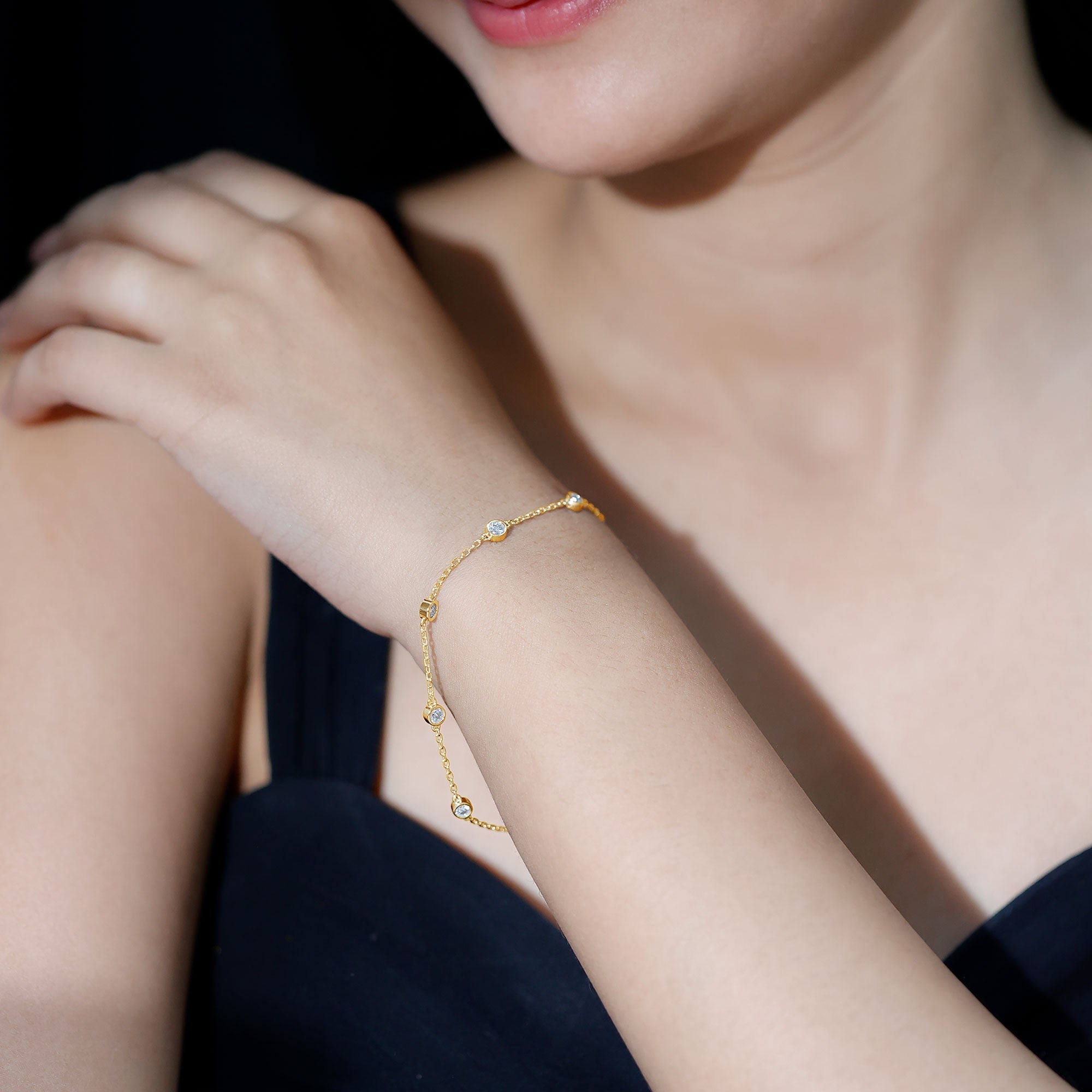 Lab Grown Diamond Bracelet – Elegant Chain Link With Bezel Setting For Women