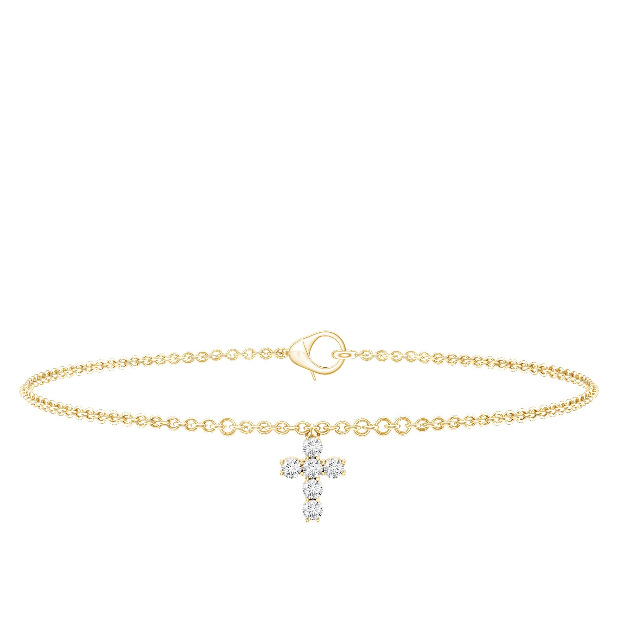 Lab Grown Diamond Bracelet – Elegant Diamond Cross With Prong Setting