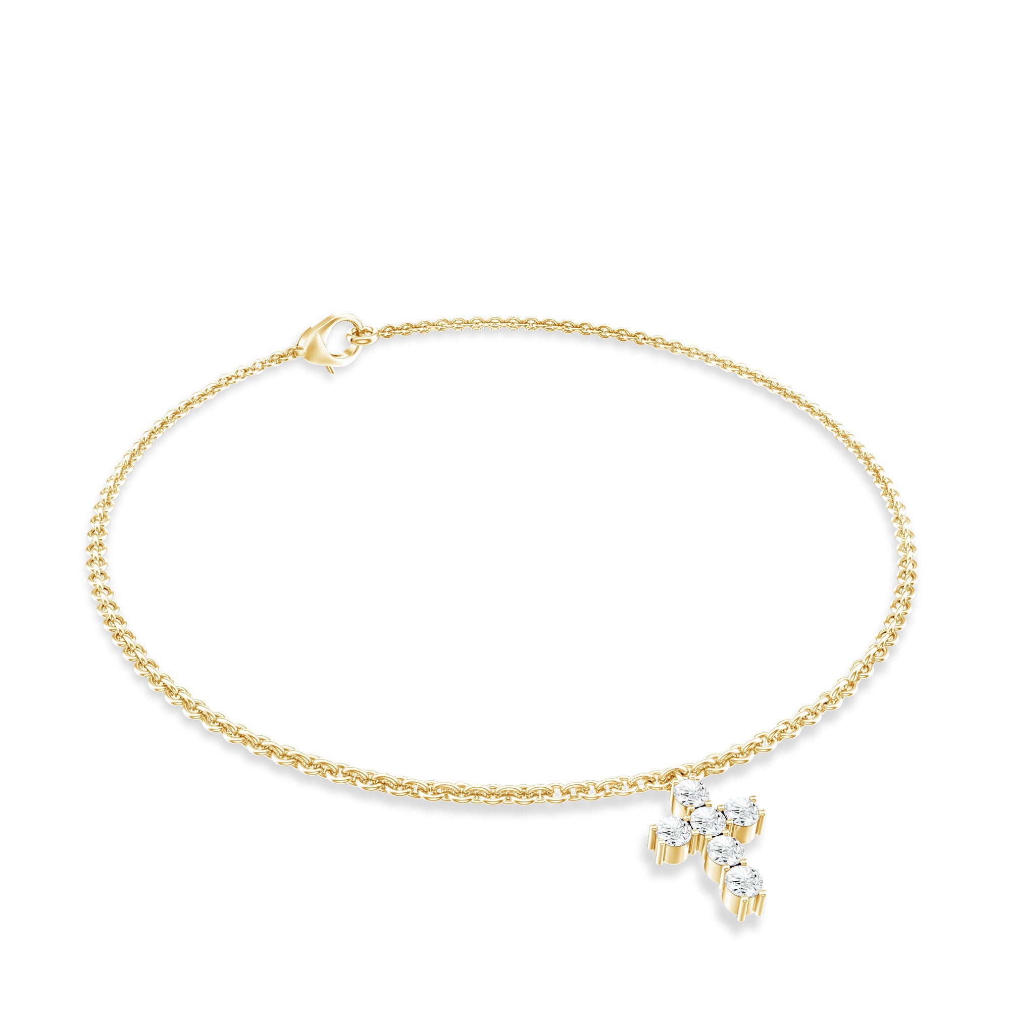 Lab Grown Diamond Bracelet – Elegant Diamond Cross With Prong Setting