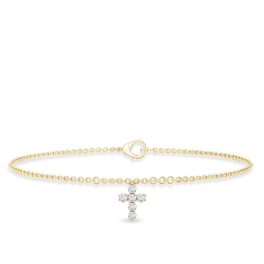 Lab Grown Diamond Bracelet – Elegant Diamond Cross With Prong Setting