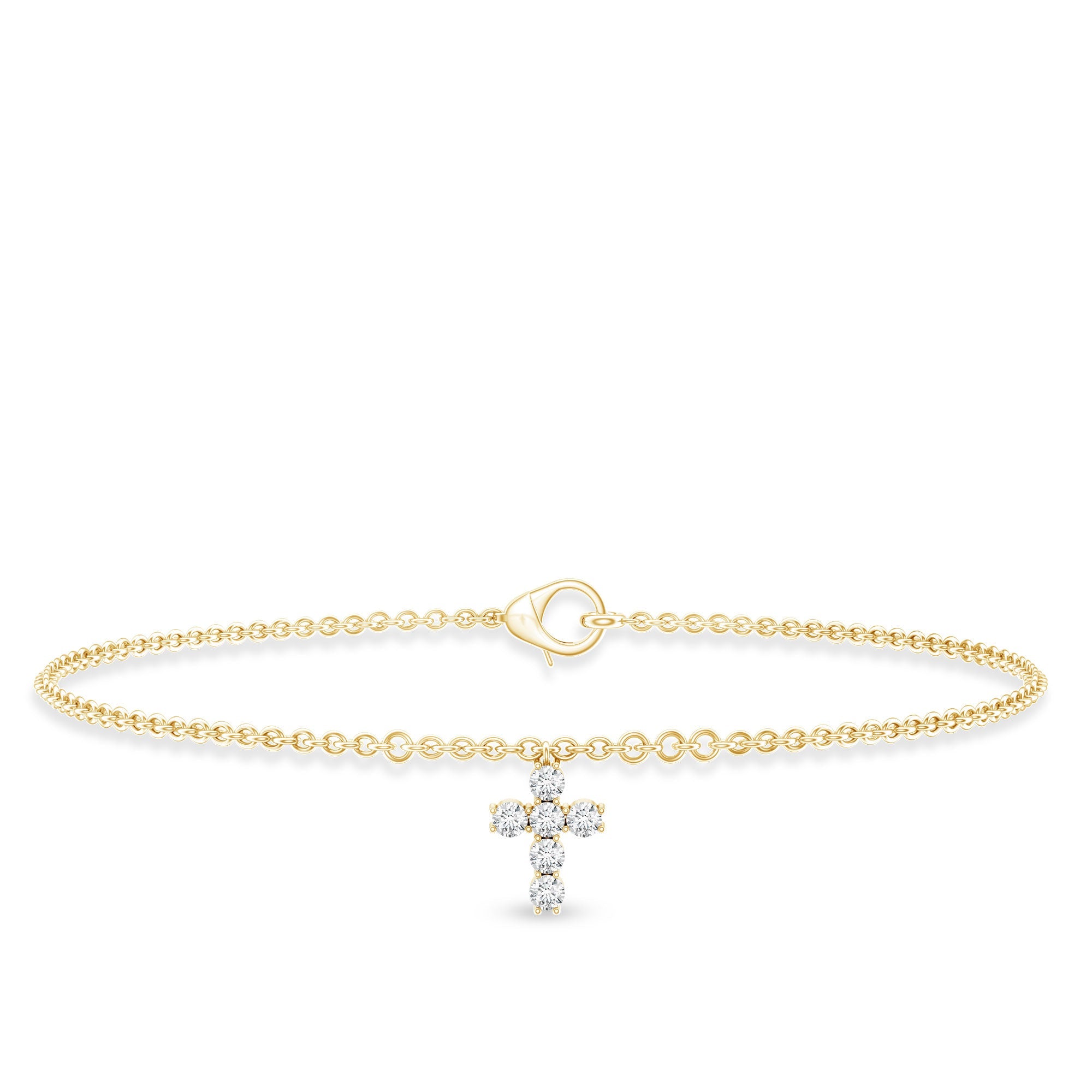 Lab Grown Diamond Bracelet – Elegant Diamond Cross With Prong Setting