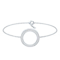 Lab Grown Diamond Bracelet – Open Circle Charm with Round Brilliant Diamonds