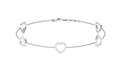 Diamond Heart Bracelet - Certified Prong Setting Chain With Round Brilliant Diamonds