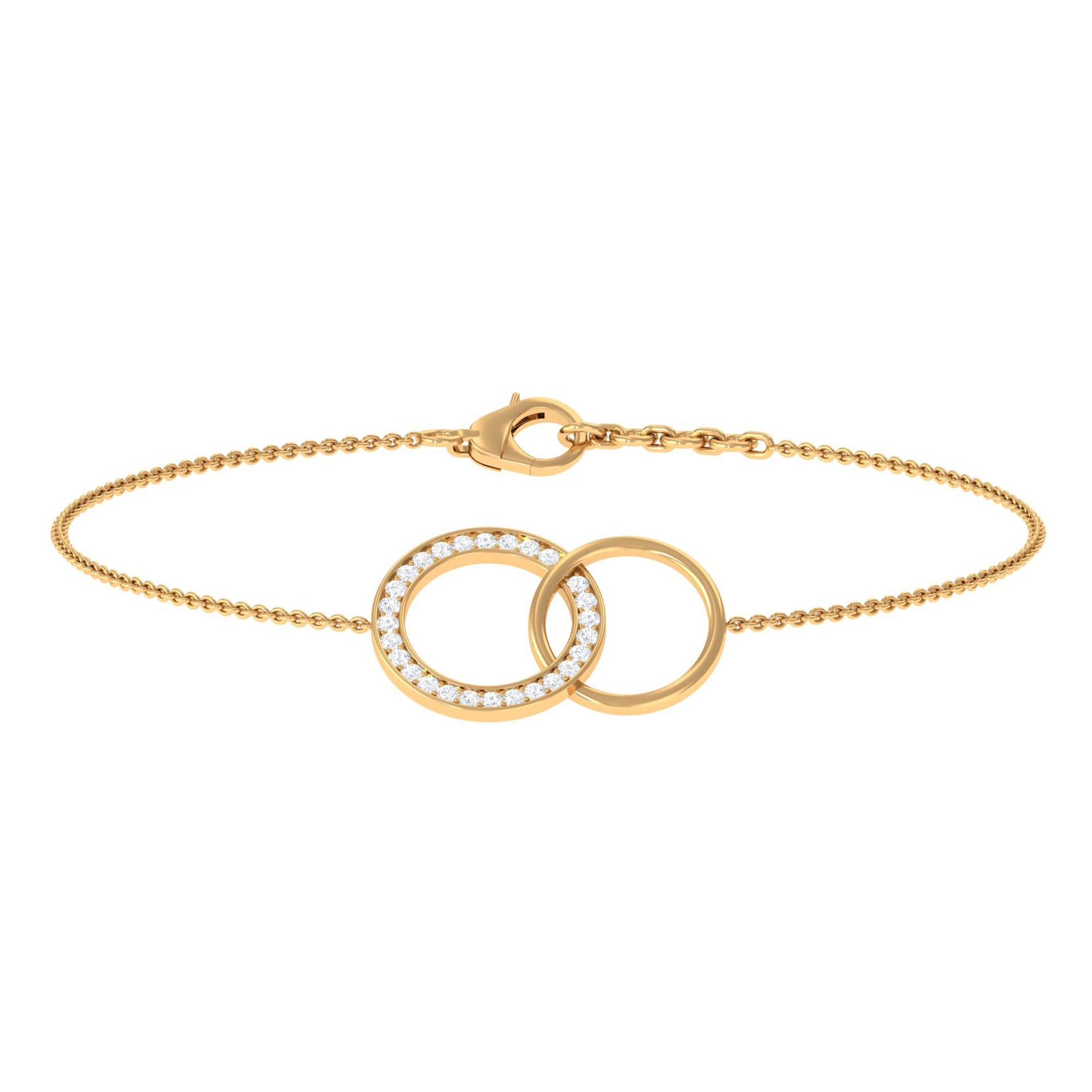 Diamond Eternity Bracelet – Interlocking Circle Chain with Round Cut Diamonds