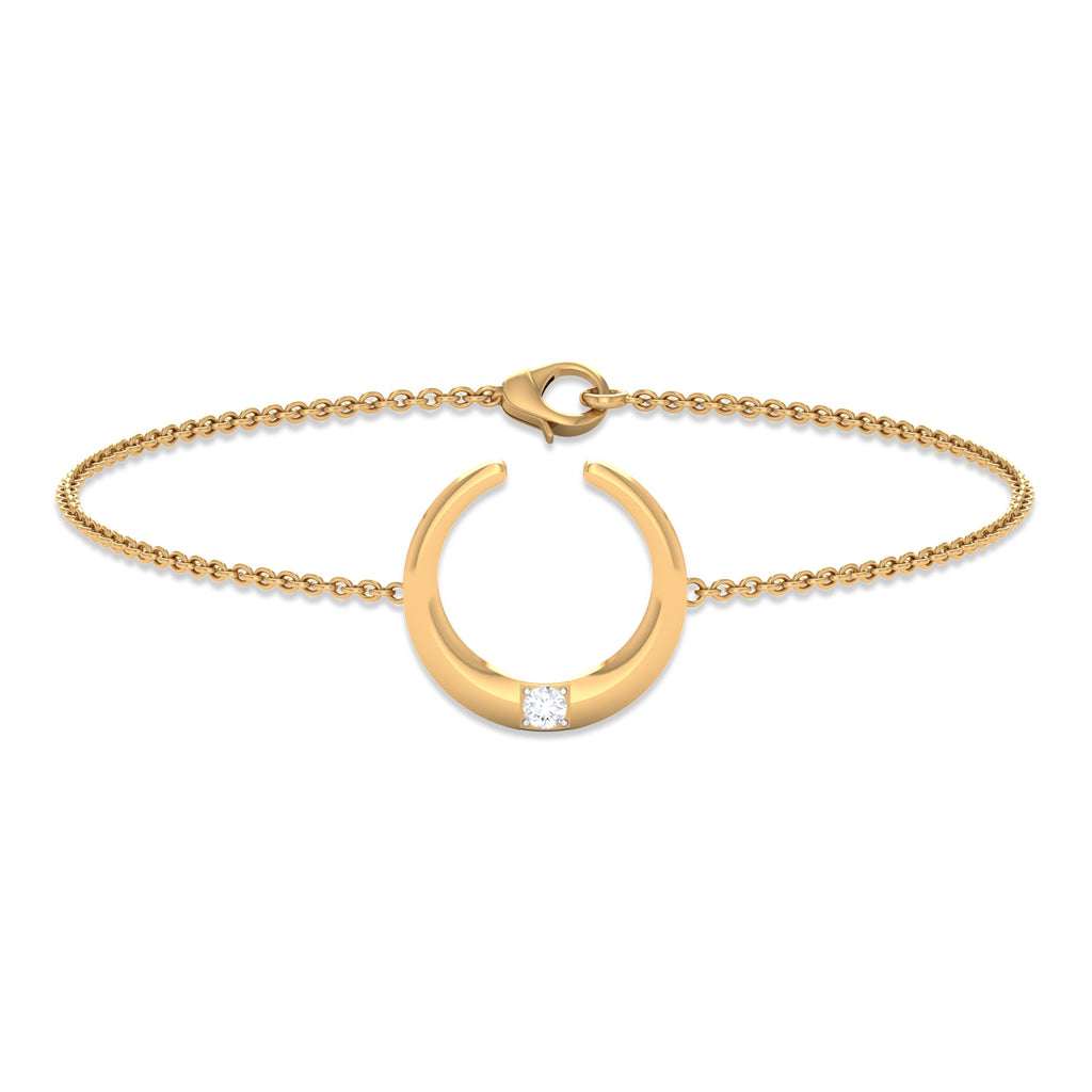 Diamond Moon Bracelet – Celestial Chain Bracelet with Crescent Moon Charm