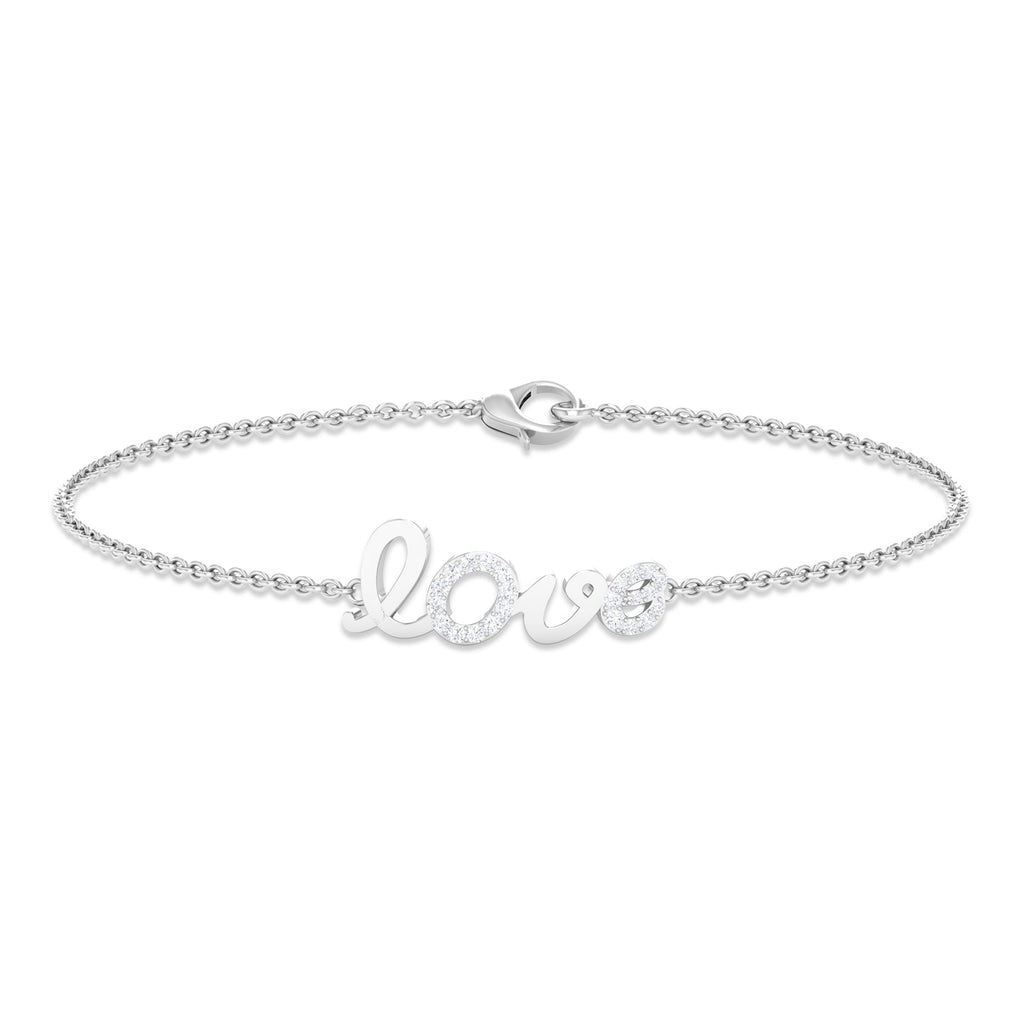 Diamond Love Bracelet – Elegant Pave Diamond Chain Bracelet for Women’s Wrist