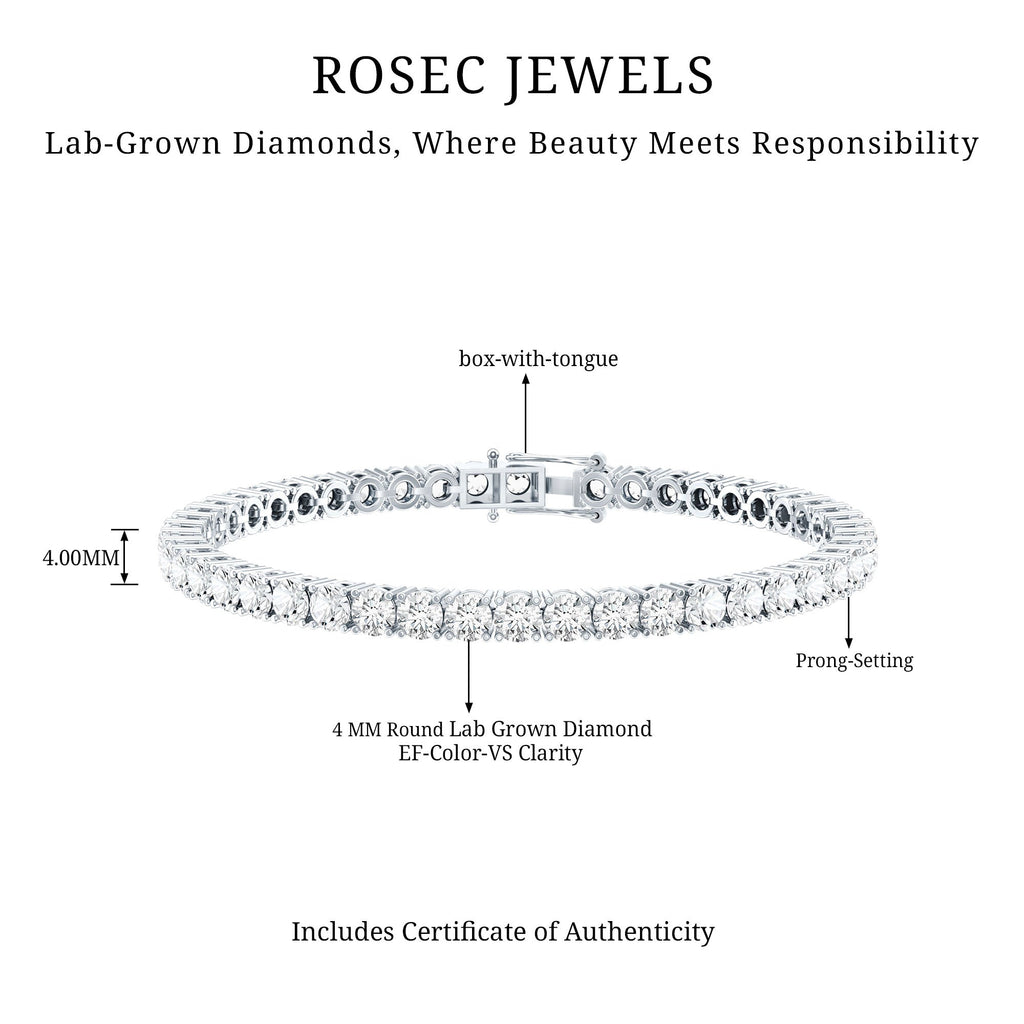 Lab Grown Diamond Bracelet – Certified 11 Carat Diamond Tennis Bracelet for Women