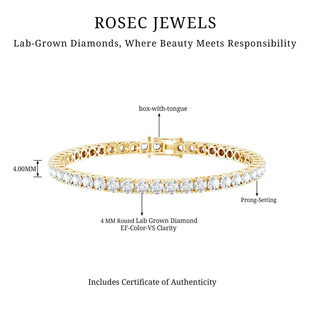 Lab Grown Diamond Bracelet – Certified 11 Carat Diamond Tennis Bracelet for Women