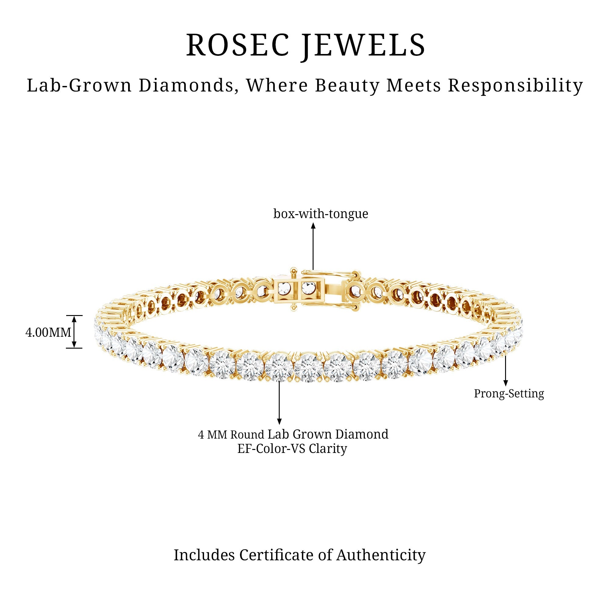 Lab Grown Diamond Bracelet – Certified 11 Carat Diamond Tennis Bracelet for Women