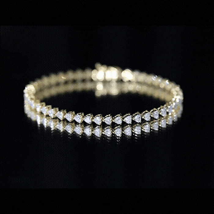 Lab Grown Diamond Bracelet – Heart Tennis Bracelet with 3 Prong Setting | Rosec Jewels