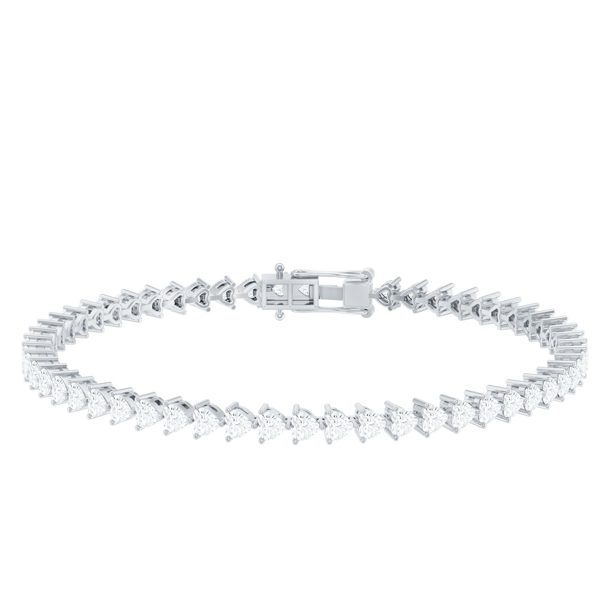 Lab Grown Diamond Bracelet – Heart Tennis Bracelet with 3 Prong Setting | Rosec Jewels