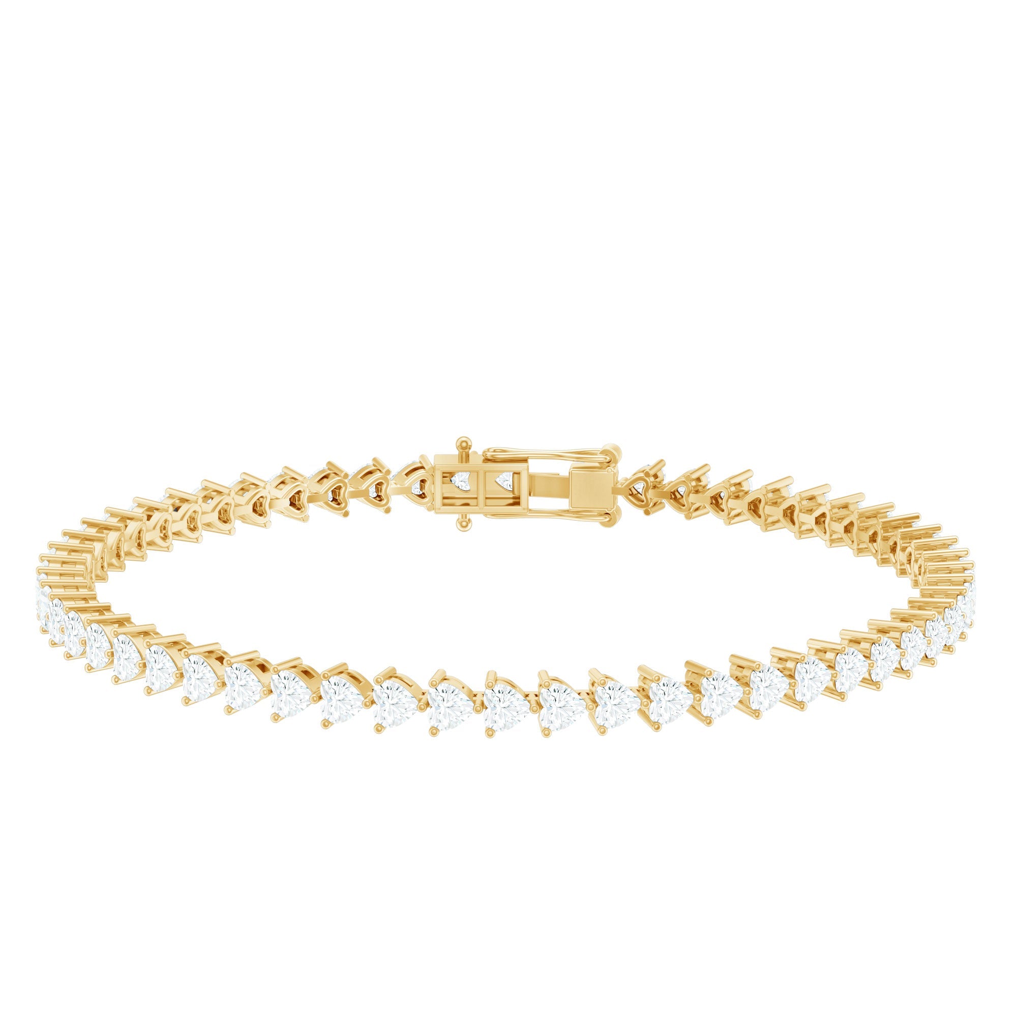 Lab Grown Diamond Bracelet – Heart Tennis Bracelet with 3 Prong Setting | Rosec Jewels