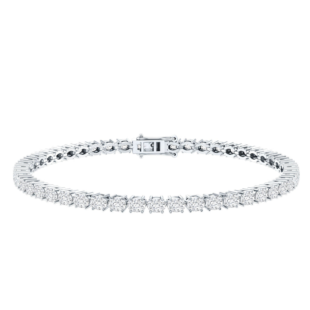 Lab Grown Diamond Bracelet – Oval Shape Tennis Bracelet With Prong Setting Jewelry
