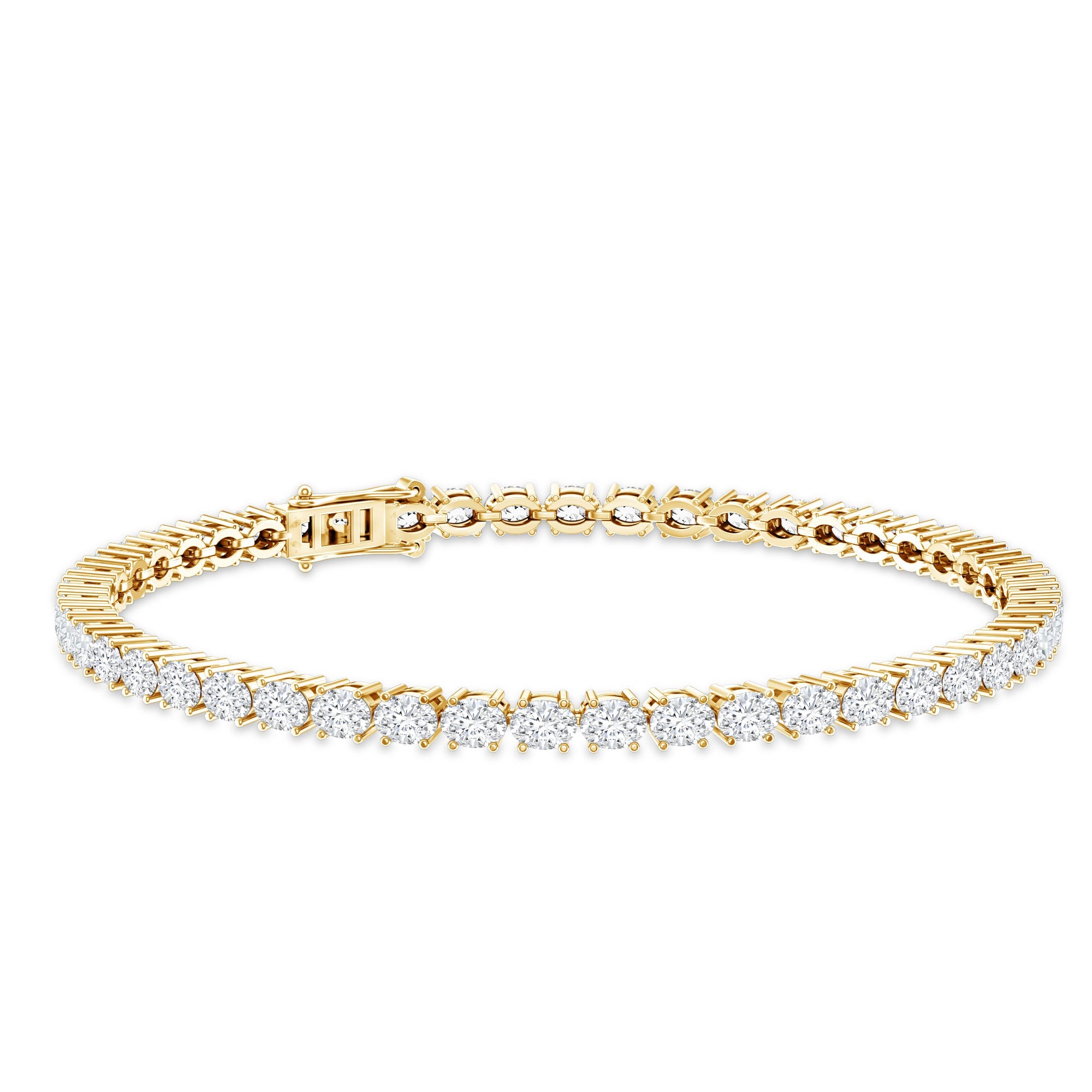 Lab Grown Diamond Bracelet – Oval Shape Tennis Bracelet With Prong Setting Jewelry