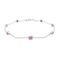 Pink Tourmaline Bracelet – Station Chain Bezel Setting | AAA Quality Jewelry