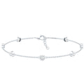 Moissanite Station Bracelet – Bezel Set Seven Stone Silver Jewelry with Adjustable Chain