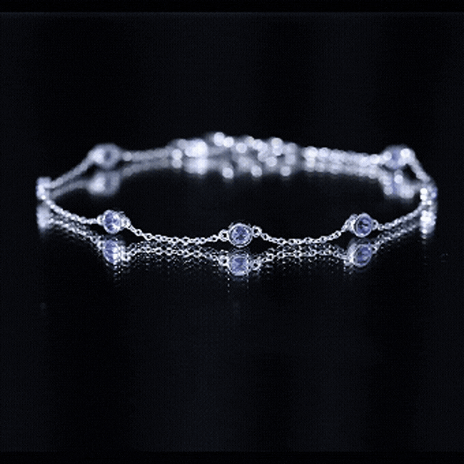 Natural Tanzanite Bracelet – Certified Blue Gemstone Chain with Bezel Setting Stones