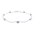 Natural Tanzanite Bracelet – Certified Blue Gemstone Chain with Bezel Setting Stones