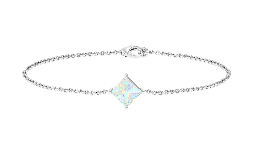 Ethiopian Opal Bracelet – 2 Carat Princess Cut Solitaire Chain Jewelry