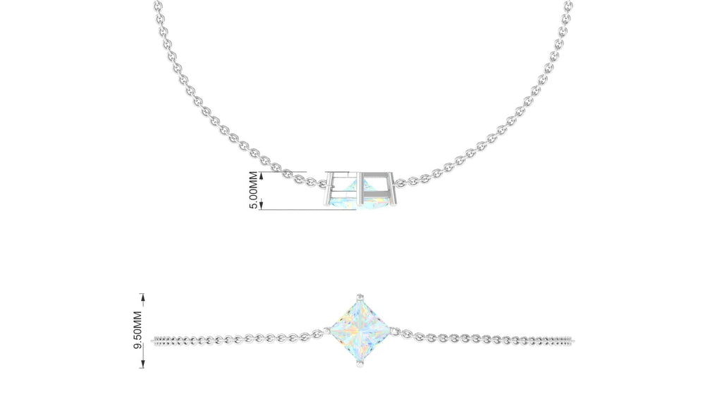 Ethiopian Opal Bracelet – 2 Carat Princess Cut Solitaire Chain Jewelry