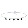 Black Onyx Bracelet – Certified Five Stone Bezel Setting Charm for Women