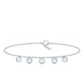Moissanite Five Stone Bracelet – Certified Round Cut Bezel Setting Jewelry