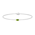 Marquise Cut Peridot Bracelet – Solitaire Green Gemstone Chain With 0.74 Carat AAA Quality