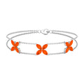 Fire Opal Bracelet – Marquise Cut Double Chain Floral Design With AAA Opal