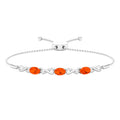 Fire Opal Bracelet – Natural 1.95 Carat Oval AAA Quality Adjustable Infinity Knot Bolo