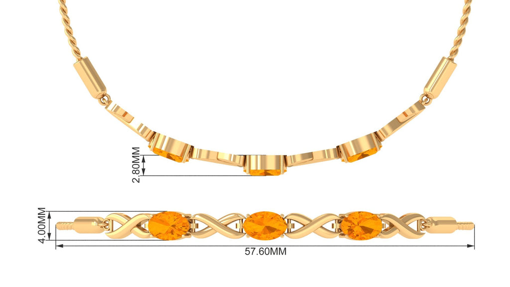 Fire Opal Bracelet – Natural 1.95 Carat Oval AAA Quality Adjustable Infinity Knot Bolo