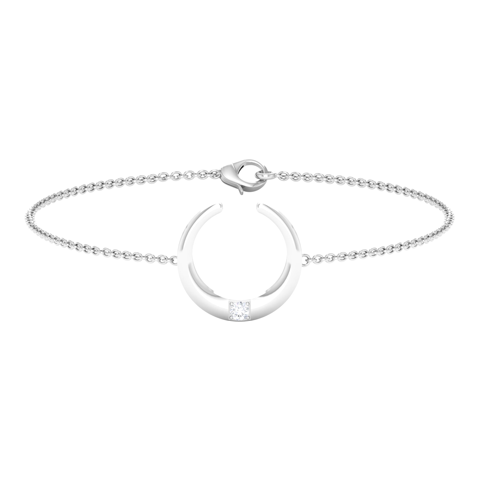 Diamond Moon Bracelet – Celestial Chain Bracelet with Crescent Moon Charm