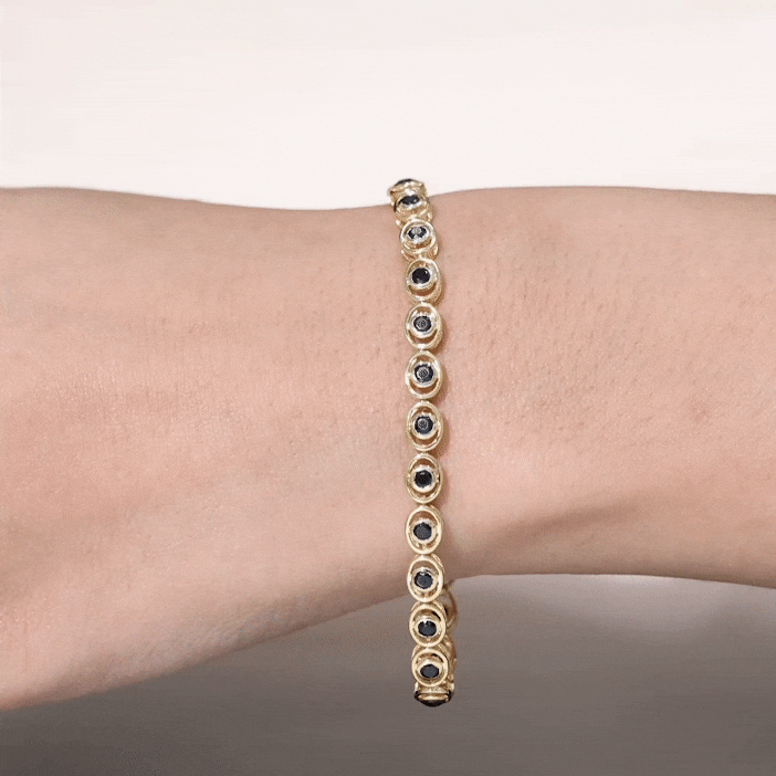 Real Black Onyx Tennis Bracelet with Certificate