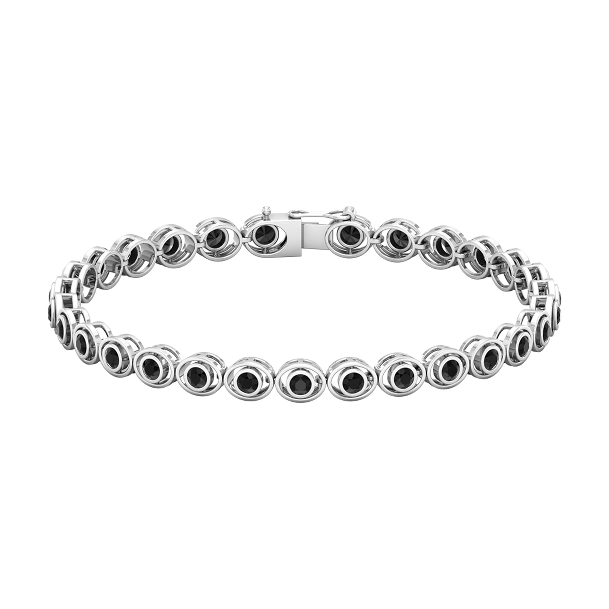 Real Black Onyx Tennis Bracelet with Certificate