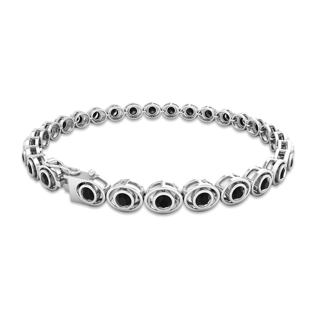 Real Black Onyx Tennis Bracelet with Certificate