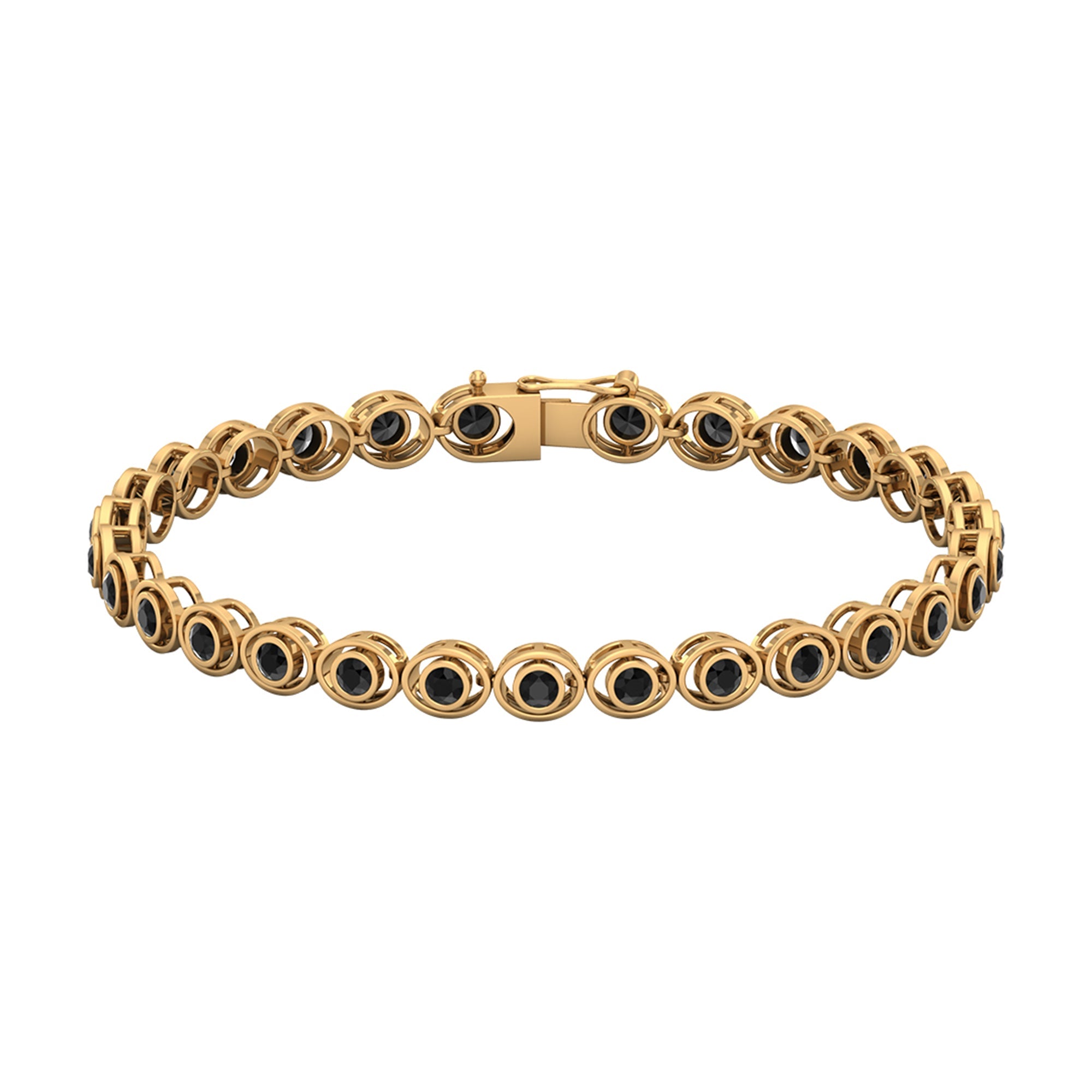 Real Black Onyx Tennis Bracelet with Certificate