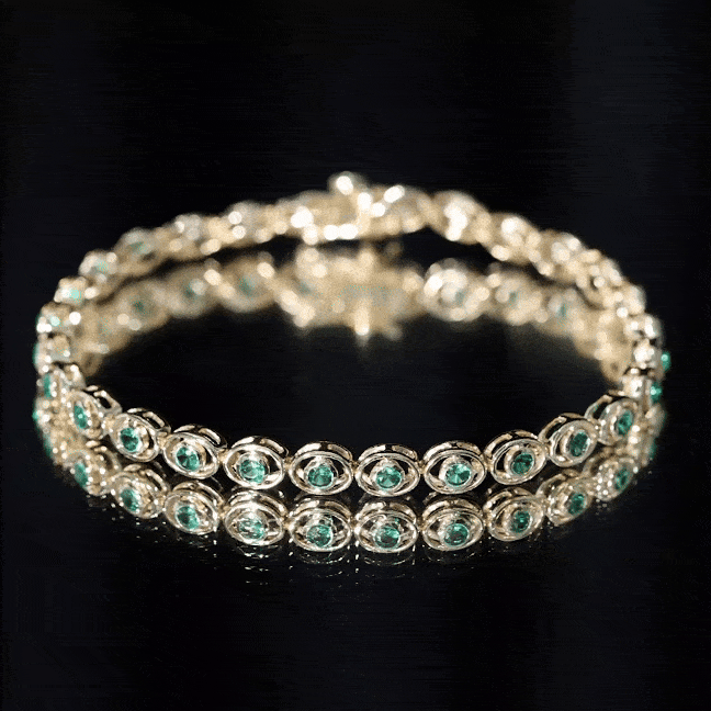 Emerald Tennis Bracelet - Lab Created Emeralds in Durable Bezel Setting Jewelry