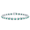 Emerald Tennis Bracelet - Lab Created Emeralds in Durable Bezel Setting Jewelry