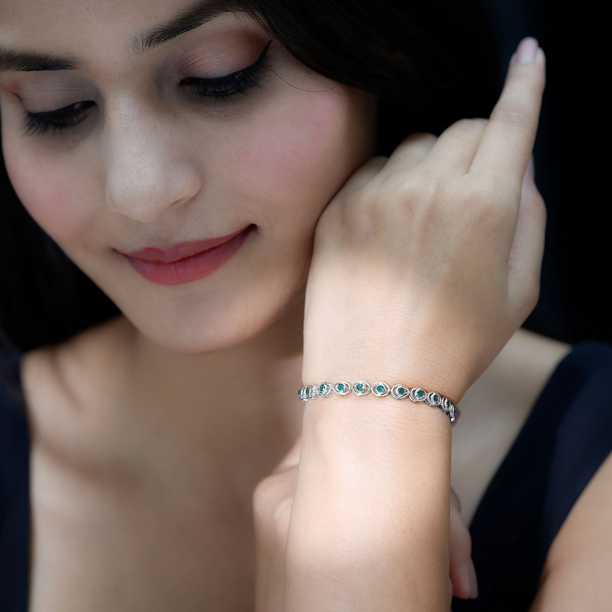 Emerald Tennis Bracelet - Lab Created Emeralds in Durable Bezel Setting Jewelry
