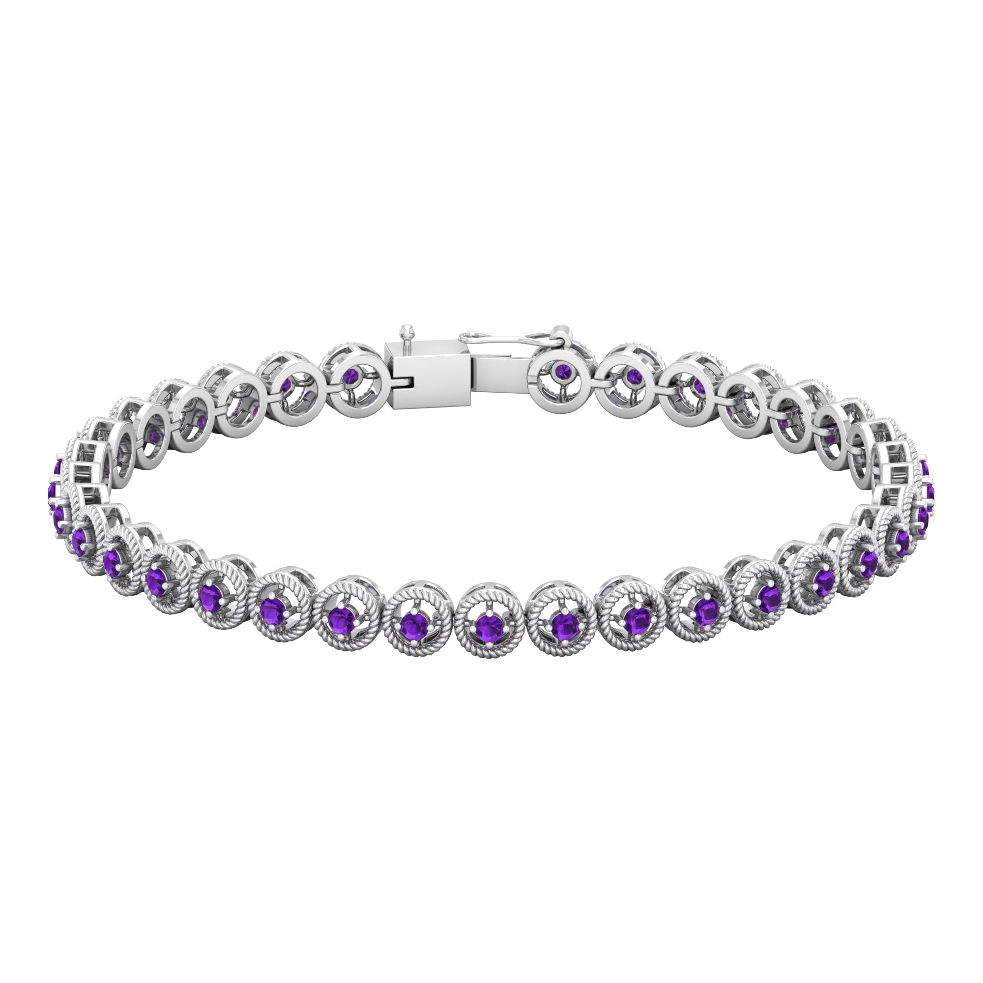 Natural Amethyst Tennis Bracelet for Women