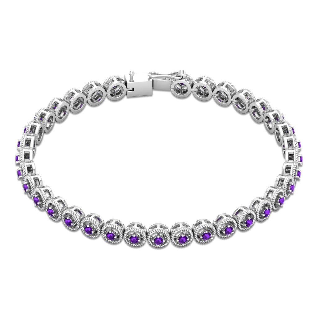 Natural Amethyst Tennis Bracelet for Women