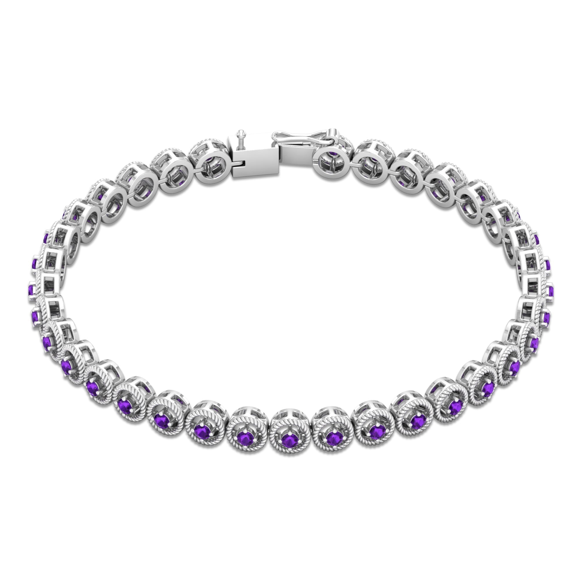 Natural Amethyst Tennis Bracelet for Women
