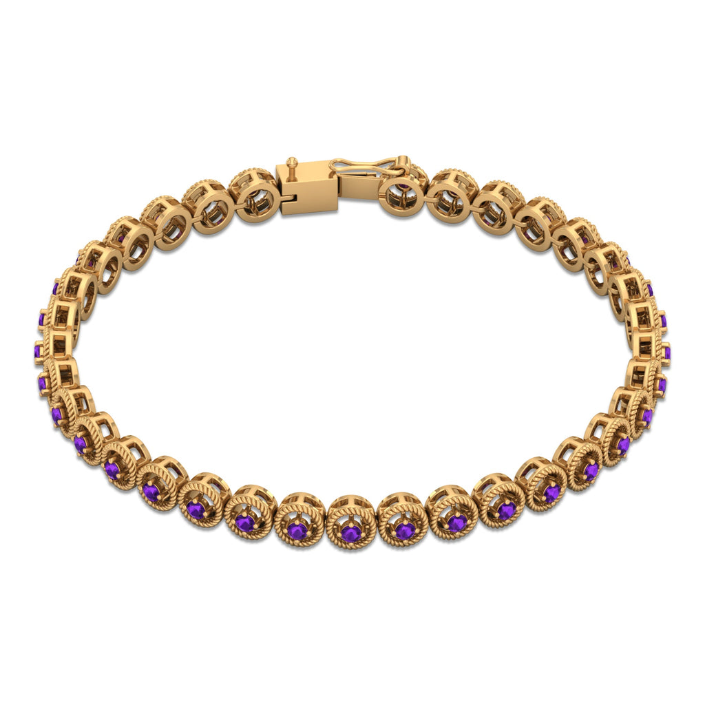 Natural Amethyst Tennis Bracelet for Women