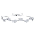 Moissanite Bolo Bracelet – Leaf Pattern Bracelet With Marquise Cut Stones & Adjustable Clasp