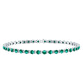 Lab Grown Emerald Bracelet – AAA Grade Tennis Bracelet With Sparkling Round Emeralds
